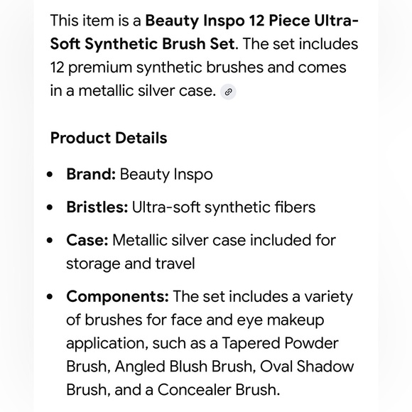 Beauty Inspo 12 Piece Ultra-Soft Synthetic Brush Set - Silver - Picture 3 of 4